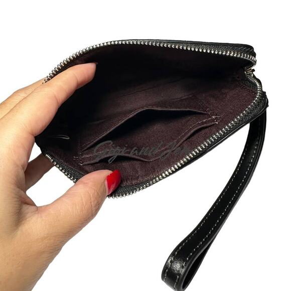 Coach Corner Zip Wristlet In Signature Canvas With Halloween Eyes - Picture 3 of 5